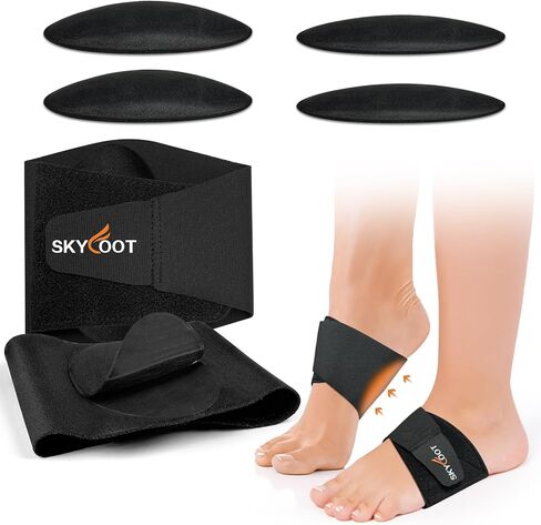 أكمام دعم قوس القدم من Skyfoot للنساء والرجال، مع زوجين من وسادات القوس ذات الارتفاع المختلف، وإدراج دعم القوس للقدم المسطحة، والقوس العالي، وتخفيف التهاب اللفافة الأخمصية (أسود) in Kuwait