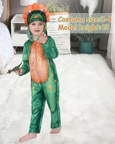 Wizland Toddlers Dinosaur Onesie Kids T Rex Costume Triceratops Velour, Kid Dinosaur Costume for Halloween in Kuwait