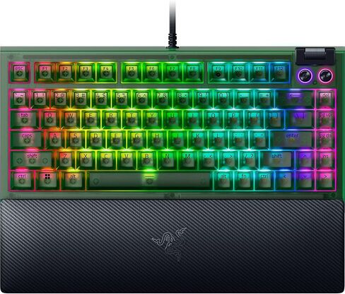 لوحة مفاتيح الألعاب الميكانيكية Razer BlackWidow V4 75%: تصميم قابل للتبديل السريع - مدمج ومتين - مفاتيح لمسية برتقالية - Chroma RGB - MF Roller ومفاتيح الوسائط - مسند معصم مريح - أسود in Saudi Arabia