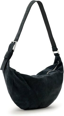 AllSaints Luna Suede Shldr Bag W579XD Ink Blue One Size in Saudi Arabia