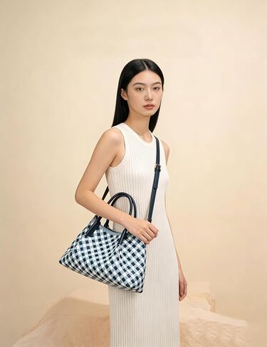 Woven Leather Handbag Checkered LeatherTop-Handle Shoulder Bag for women Woven Crossbody Bag in Saudi Arabia