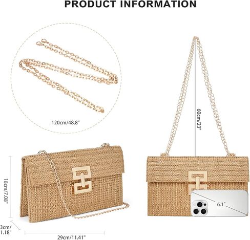 Straw Shoulder Bag for Women Straw Purse for Woven Envelope Bag Summer Purses for Women 2025 Deal Vacation Handbags in Saudi Arabia