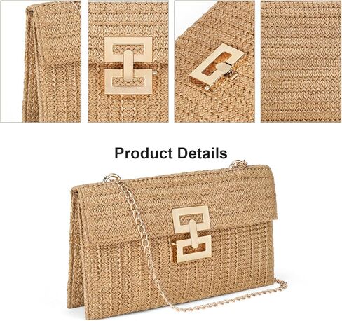 Straw Shoulder Bag for Women Straw Purse for Woven Envelope Bag Summer Purses for Women 2025 Deal Vacation Handbags in Saudi Arabia