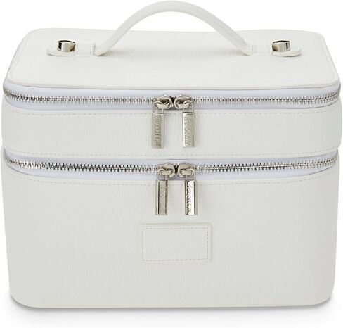ETOILE - حقيبة Duo Vanity Case باللون الأسود - منظم حقيبة مكياج كبير وعملي للسفر مع مقسم ومرآة قابلة للإزالة in Saudi Arabia