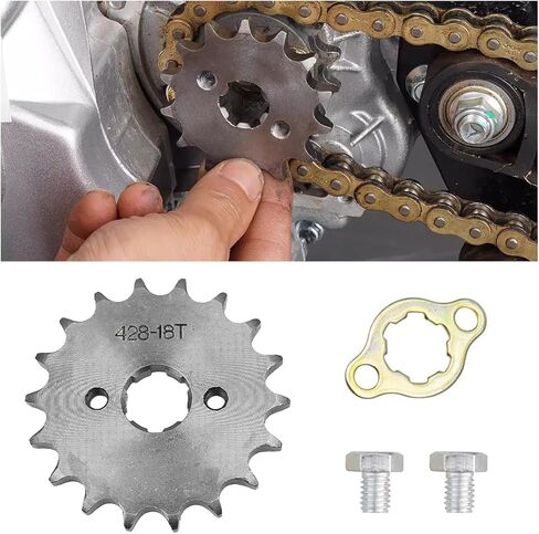 428 13T 17mm Motorcycle Front Engine Sprocket, Motorbike Wheel Sprocket with Screw & Washer, Motorcycle Accessories, Compatible with 50cc 70cc 110cc ATV Quad Dirt Bike in Saudi Arabia