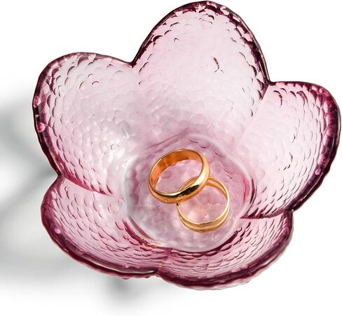 Green Flower Jewelry Trinket Dish, Glass Ring Holder Tray, Small Trinket Bowl Gifts for Women in Kuwait