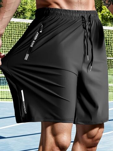 Men's Quick-Dry Workout Shorts with Zipper Pockets, Lightweight Running Gym Shorts for Men, Athletic Training Jogging Shorts in Saudi Arabia