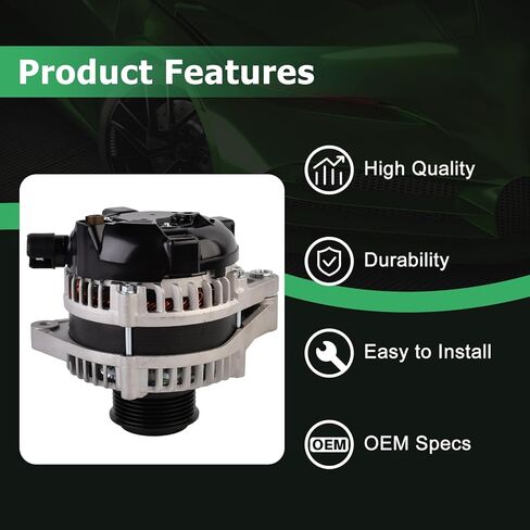 مولد كهربائي 12 فولت 155 أمبير متوافق مع Honda Pilot 2016-2020، Ridgeline 2017-2020، Odyssey 2018-2020، Passport 2019-2020، Acura MDX 2014-2020 - محرك 3.5 لتر V6 يستبدل 31100-5J6-A01 in Kuwait