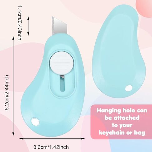Cute Box Cutter Mini, Mabor 6Pcs Mini Utility Knife for Letter, Small Retractable Package Opener, Compact Box Opening Letter Opener Cutter for Home and Office Use in Saudi Arabia