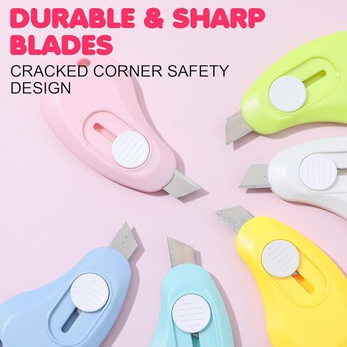Cute Box Cutter Mini, Mabor 6Pcs Mini Utility Knife for Letter, Small Retractable Package Opener, Compact Box Opening Letter Opener Cutter for Home and Office Use in Saudi Arabia