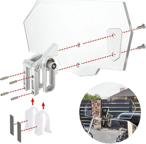 Universal Motorcycle Windshield Extension Clear Motorcycle Windshield Airflow Adjustable Windscreen Wind Deflector in Saudi Arabia