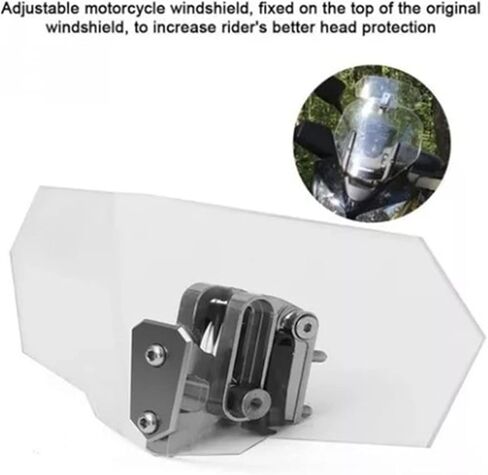 Universal Motorcycle Windshield Extension Clear Motorcycle Windshield Airflow Adjustable Windscreen Wind Deflector in Saudi Arabia