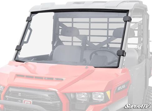 SuperATV Standard Polycarbonate Full Windshield for Gravely Atlas JSV | 2023+ | Clear | Made of 1/4" Poly | 250x stronger than glass | 25x stronger than acrylic | Made in the USA in Saudi Arabia