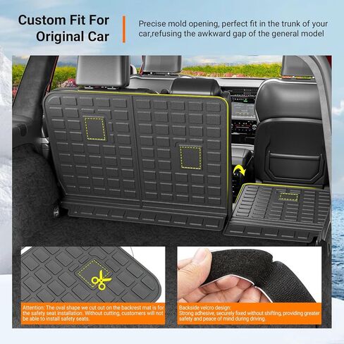 powoq حصيرة البضائع متوافقة مع 2022-2024 جيب جراند شيروكي 5 مقاعد الجذع حصيرة البضائع بطانة مسند الظهر حصيرة استبدال بطانة ل 2022 2023 2024 جيب جراند شيروكي الملحقات (صندوق السيارة حصيرة + مسند الظهر حصيرة) in Kuwait