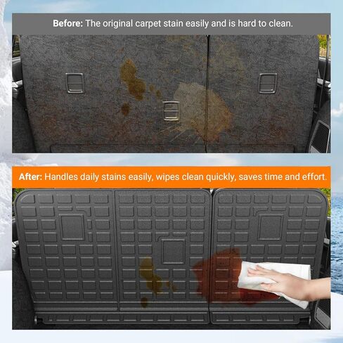 powoq حصيرة البضائع متوافقة مع 2022-2024 جيب جراند شيروكي 5 مقاعد الجذع حصيرة البضائع بطانة مسند الظهر حصيرة استبدال بطانة ل 2022 2023 2024 جيب جراند شيروكي الملحقات (صندوق السيارة حصيرة + مسند الظهر حصيرة) in Kuwait