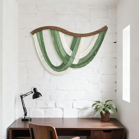 foutrey macrame الجدار شنقا بوهو ديكور الحائط، الأخضر بوهو نسيج الجدار، جدار الفن لغرفة المعيشة وغرفة النوم مظهر من مظاهر نمط حياة حر ورومانسي in Saudi Arabia