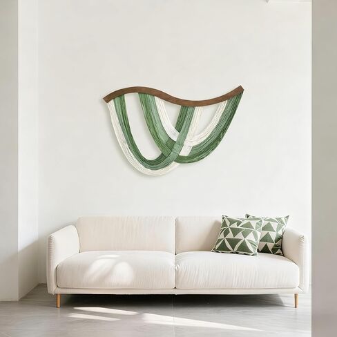 foutrey macrame الجدار شنقا بوهو ديكور الحائط، الأخضر بوهو نسيج الجدار، جدار الفن لغرفة المعيشة وغرفة النوم مظهر من مظاهر نمط حياة حر ورومانسي in Saudi Arabia