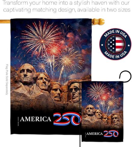 America 250 Flag Mount Rushmore Independence Day Wall Tapestry Home Accent Official Licensed Merchandise Canvas Prints Yard Sign Textile Woven Fabric Poster USA 250th Anniversary Decoration Gift in Kuwait