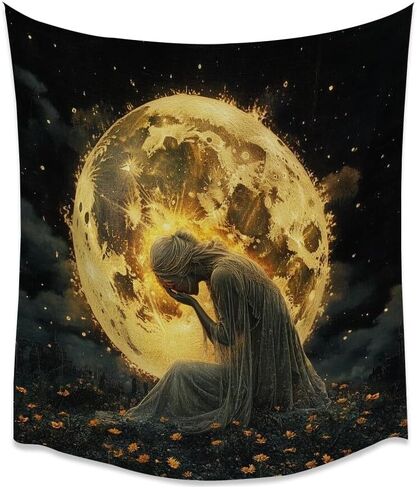Heltrappe Gothic Female Portrait Dark Tapestry Aesthetic Wall Hanging Vintage Wall Art Horror Tapestry for Bedroom and Living Room 30x40inch in Kuwait