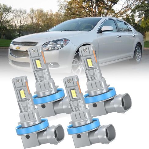 تناسب مجموعة مصابيح الإضاءة الأمامية Chevy Malibu 2008-2012، مصابيح H11 عالية وH11 منخفضة الشعاع، سطوع 500%، 6000K أبيض، IP68، مقاس 1:1 التوصيل والتشغيل، 4 عبوات in Saudi Arabia