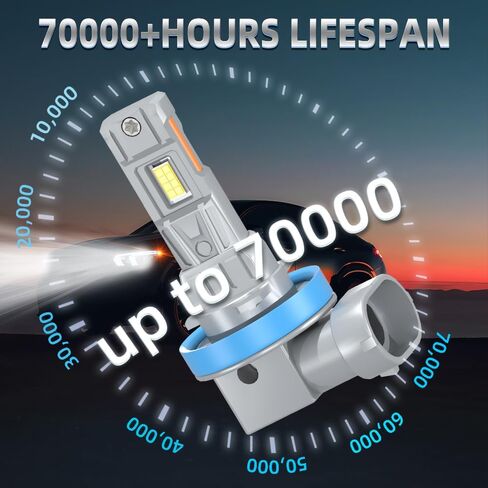 تناسب مجموعة مصابيح الإضاءة الأمامية Chevy Malibu 2008-2012، مصابيح H11 عالية وH11 منخفضة الشعاع، سطوع 500%، 6000K أبيض، IP68، مقاس 1:1 التوصيل والتشغيل، 4 عبوات in Saudi Arabia