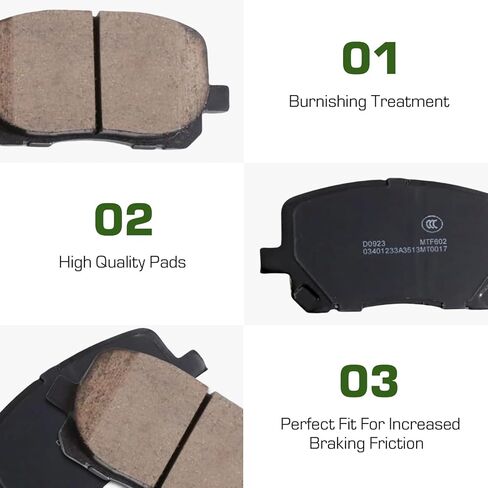 طقم تيل فرامل سيراميك امامي D923 لسيارة تويوتا كورولا 2003-2008، ماتريكس 2003-2008 | لبونتياك فيبي 2003-2008 in Kuwait