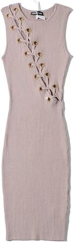 فساتين efvandoloe الصيفية المثيرة برباط للنساء بدون أكمام ورقبة دائرية فستان مطاطي محبوك باللون الأبيض in Kuwait