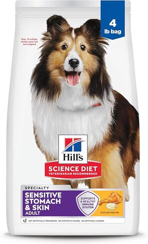 Hill's Science Diet Sensitive Stomach & Skin, Adult 1-6, Stomach & Skin Sensitivity Support, Dry Dog Food, Pollock, Barley, & Insect Recipe, 3.5 lb Bag in Kuwait