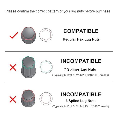 DCVAMOUS 20 PC 1/2"-20 Lug Nuts Black 19mm Hex Compatible with Jeep Ford-Dodge-Lincoln 5 Lug Aftermarket Wheels - 1/2" Lugnuts 1.38" Tall Cone Seat with Key for Wrangler Grand Cherokee Explorer Ranger in Kuwait
