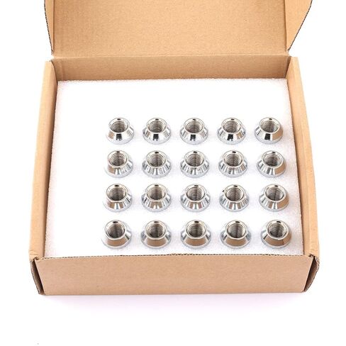 DCVAMOUS 20 PC 1/2"-20 Lug Nuts Black 19mm Hex Compatible with Jeep Ford-Dodge-Lincoln 5 Lug Aftermarket Wheels - 1/2" Lugnuts 1.38" Tall Cone Seat with Key for Wrangler Grand Cherokee Explorer Ranger in Kuwait