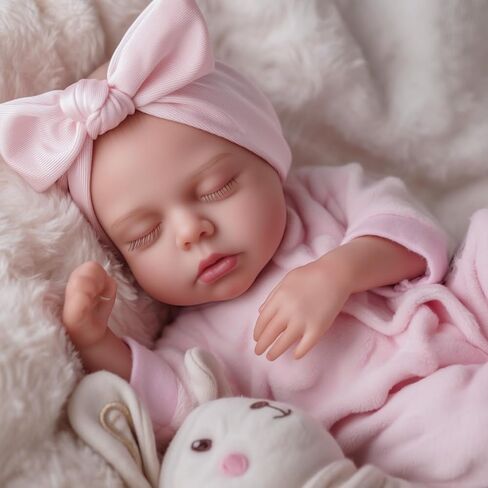 BABESIDE Lifelike Reborn Baby Dolls - 12 Inch Full Vinyl Realistic Baby Doll Sweet Sleeping Real Life Baby Dolls Cute Girl with Toy Accessories Gift Set for Kids Age 3+ in Kuwait