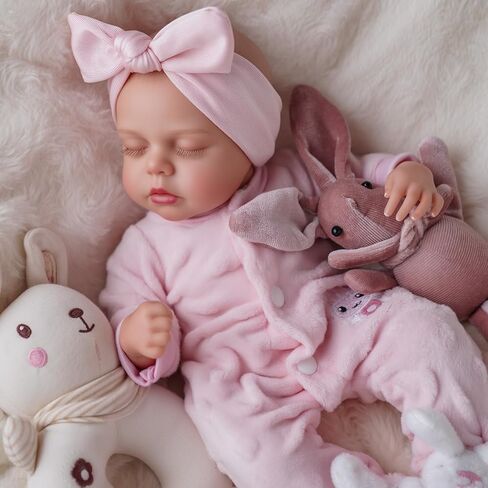 BABESIDE Lifelike Reborn Baby Dolls - 12 Inch Full Vinyl Realistic Baby Doll Sweet Sleeping Real Life Baby Dolls Cute Girl with Toy Accessories Gift Set for Kids Age 3+ in Kuwait