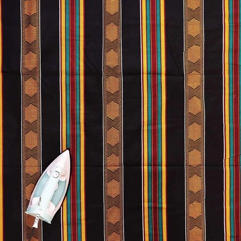 نسيج طباعة Kente الأفريقي (1 ياردة) نسيج طباعة Kente الأفريقي قطن 44 بوصة وشاح ربطة رأس واسعة الرأس، جوقة، رقص أفريقي، شهر التاريخ الأسود، أمريكي أفريقي in Saudi Arabia