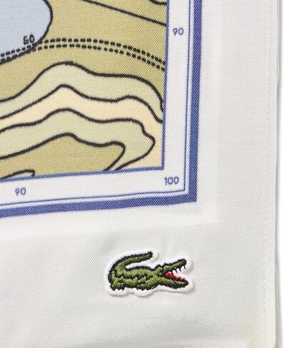Lacoste Womens Women's Chantaco Print Scarf, Multicolor/France Blue, One Size in Saudi Arabia