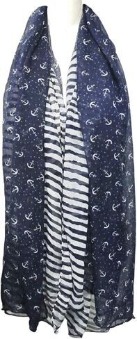 Wrapables® Stripes and Anchor Nautical Marine Scarf 72" X 42" in Saudi Arabia