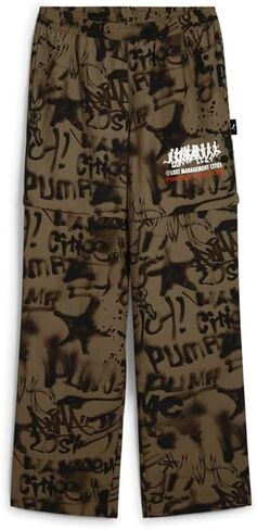 PUMA Mens Lost Management Cities All Over Print Mid Rise Pants Casual Drawstring - Green in Saudi Arabia