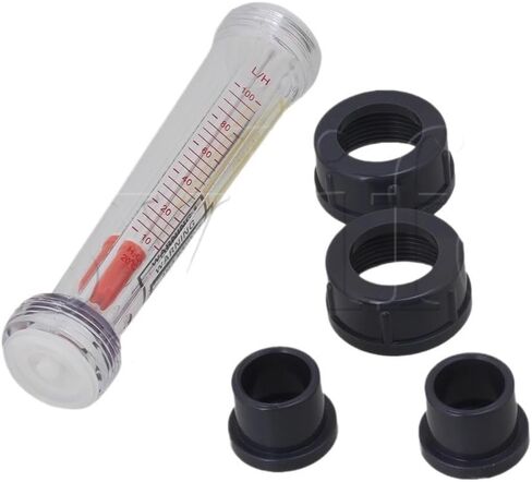 15mm Connector 10-100L/H Pipeline Water Liquid Flow Meter Flowmeter Grey Clear in Saudi Arabia
