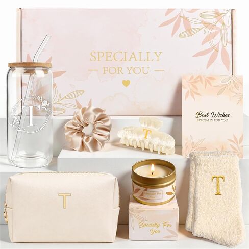 هدايا شخصية للنساء - مشابك شعر أولية لطيفة + أكواب زجاجية مع أغطية قش، حقيبة مكياج هدايا مكتوبة بحروف كبيرة للنساء، أفكار فريدة لهدية عيد ميلاد لها، هدايا عيد الميلاد وإشبينات العروس in Kuwait