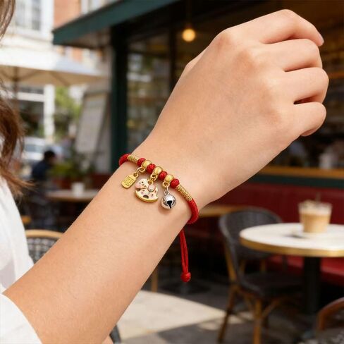 3pcs/6pcs 2026 New Year of Horse Charm Bracelets, Red Braided Adjustable String Zodiac Animal Enamel Colored Horse Bell Pendant Good Luck Jewelry Gifts for Women Men With Gift Card Box in Kuwait