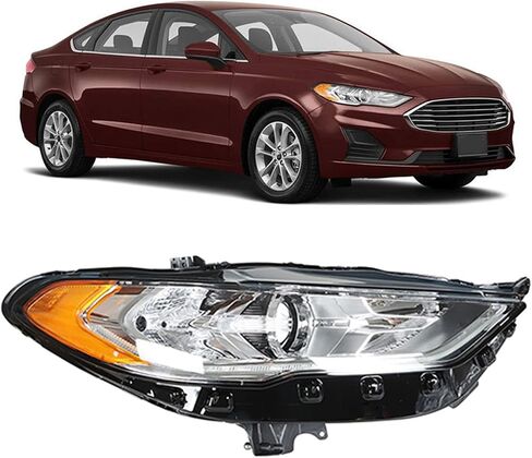 WFLNHB Front Right Headlight Assembly Replacement for Fusion 2017 2018 2019 Passenger Side DRL Projector Headlight Headlamp FO2503350 in Kuwait