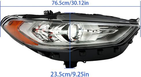 WFLNHB Front Right Headlight Assembly Replacement for Fusion 2017 2018 2019 Passenger Side DRL Projector Headlight Headlamp FO2503350 in Kuwait