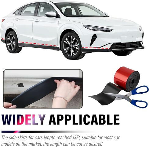 13Ft x 3.15In Side Skirts for Cars Protector,2026 Upgrade Front/Rear Bumper Guard for Cars Scratch Protection,Thickened Rubber Car Bumper Protector Car Exterior Accessories in Kuwait