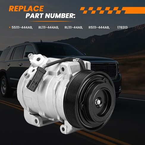 Air Conditioning AC Compressor w/Clutch Compatible with Dodge Ram 2500 3500 4000 2010, Ram 2500 3500 4500 5500 2011-2024, L6 6.7L A/C Compressor replace for 178313 55111444AB in Saudi Arabia