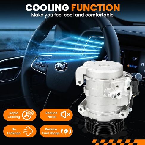 Air Conditioning AC Compressor w/Clutch Compatible with Dodge Ram 2500 3500 4000 2010, Ram 2500 3500 4500 5500 2011-2024, L6 6.7L A/C Compressor replace for 178313 55111444AB in Saudi Arabia