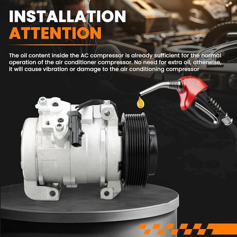 Air Conditioning AC Compressor w/Clutch Compatible with Dodge Ram 2500 3500 4000 2010, Ram 2500 3500 4500 5500 2011-2024, L6 6.7L A/C Compressor replace for 178313 55111444AB in Saudi Arabia