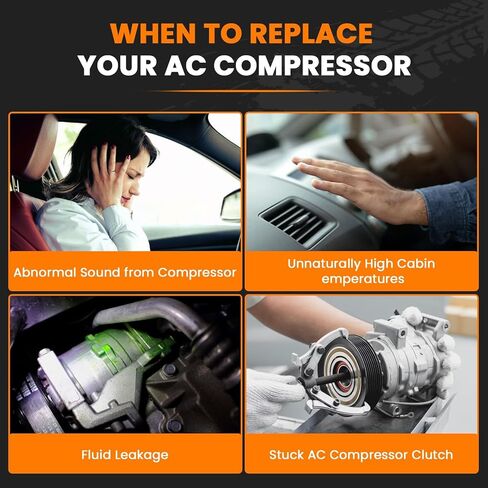 Air Conditioning AC Compressor w/Clutch Compatible with Dodge Ram 2500 3500 4000 2010, Ram 2500 3500 4500 5500 2011-2024, L6 6.7L A/C Compressor replace for 178313 55111444AB in Saudi Arabia