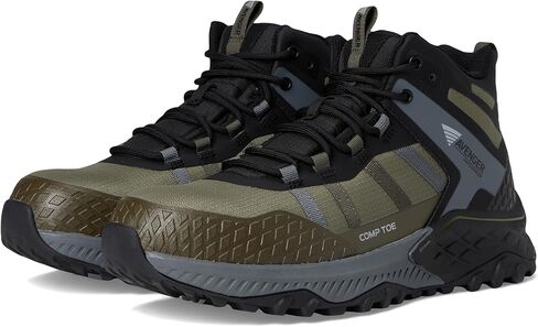 Avenger Aero Trail Composite Toe Boots for Men - EH, Non-Slip Industrial Safety Work Shoes - ASTM F2413, Olive in Saudi Arabia