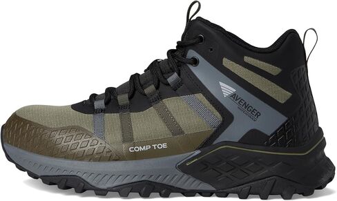 Avenger Aero Trail Composite Toe Boots for Men - EH, Non-Slip Industrial Safety Work Shoes - ASTM F2413, Olive in Saudi Arabia