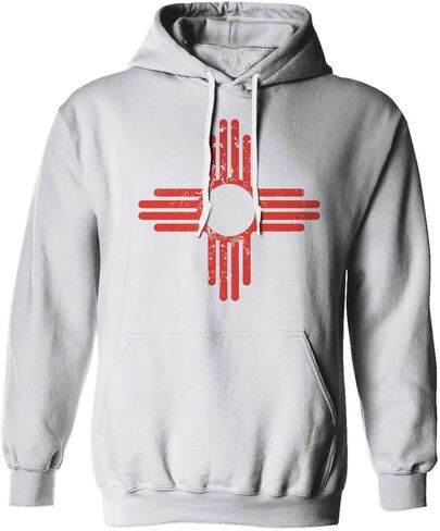 0495. Vintage Retro New Mexico Zia Sun Symbol State Flag Sweatshirt Pullover Hoodie in Saudi Arabia