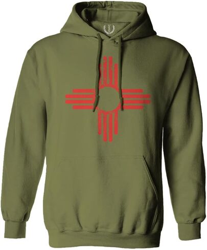 0495. Vintage Retro New Mexico Zia Sun Symbol State Flag Sweatshirt Pullover Hoodie in Saudi Arabia